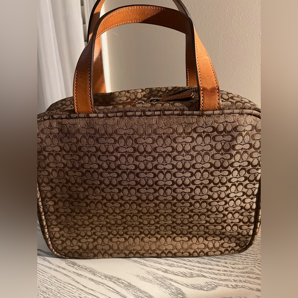 Coach Signature Brown and Tan cosmetic bag - Picture 2 of 3